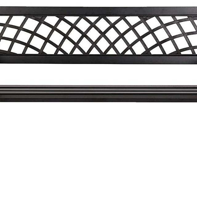 Garden Bench Bench Park Outdoor Bench for Patio Metal Bench Park Bench with Armrests Sturdy Steel Frame Furniture for Yard Porch Work Entryway，Black