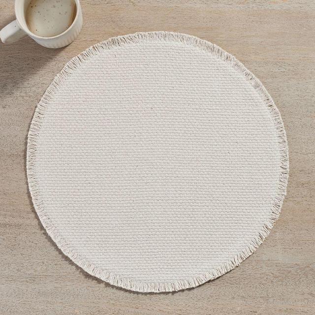 Mason Fringe Round Placemats, Set of 4 - Natural