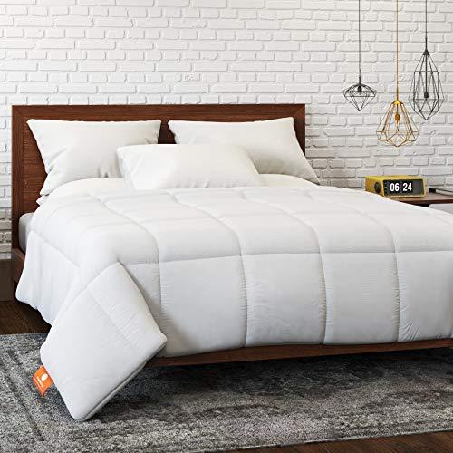 HOSPITOLOGY PRODUCTS Microfiber All-Season Goose Down Alternative Quilted Comforter & Duvet Insert - King - Hypoallergenic - Corner Loops - Box Stitched - Washable - 104" W x 94" L
