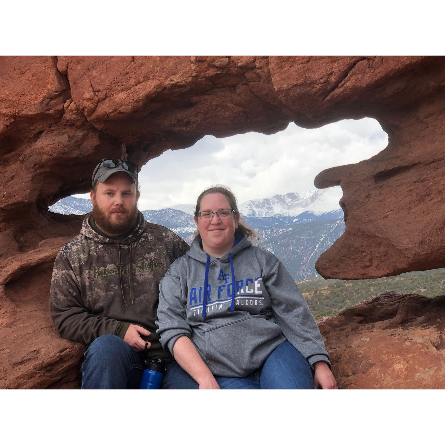First picture in front of the mountain we both love