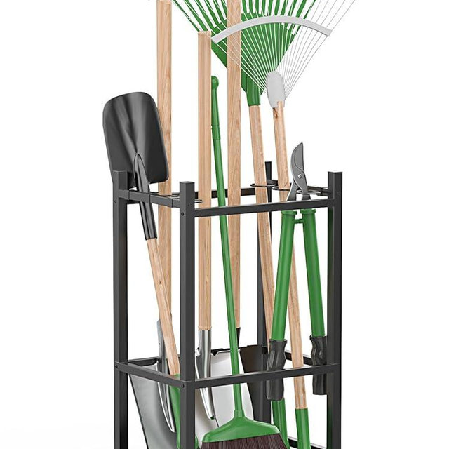 Dirza Garden Tool Organizer,Yard Tool Organizer for Garage Organization and Storage,Garden Tool Rack with 9 Loops for Garage, Shed, Outdoor,Easy Take Out and Storage,Will NOT tip over