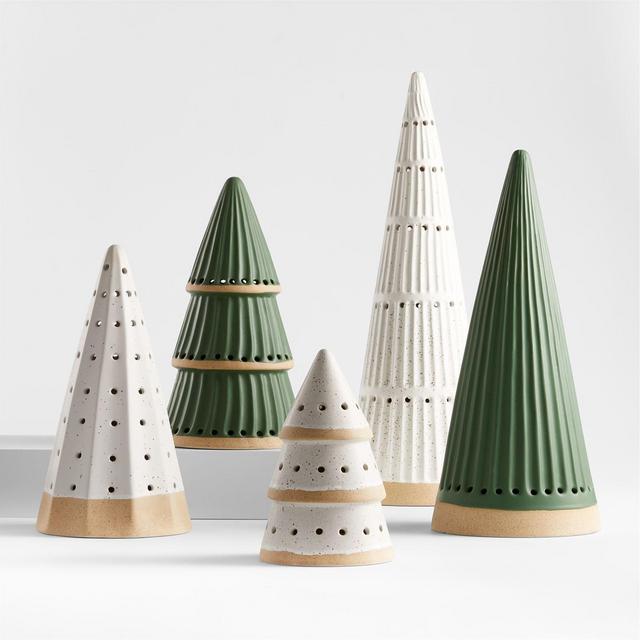 LED Ceramic Trees, Set of 5