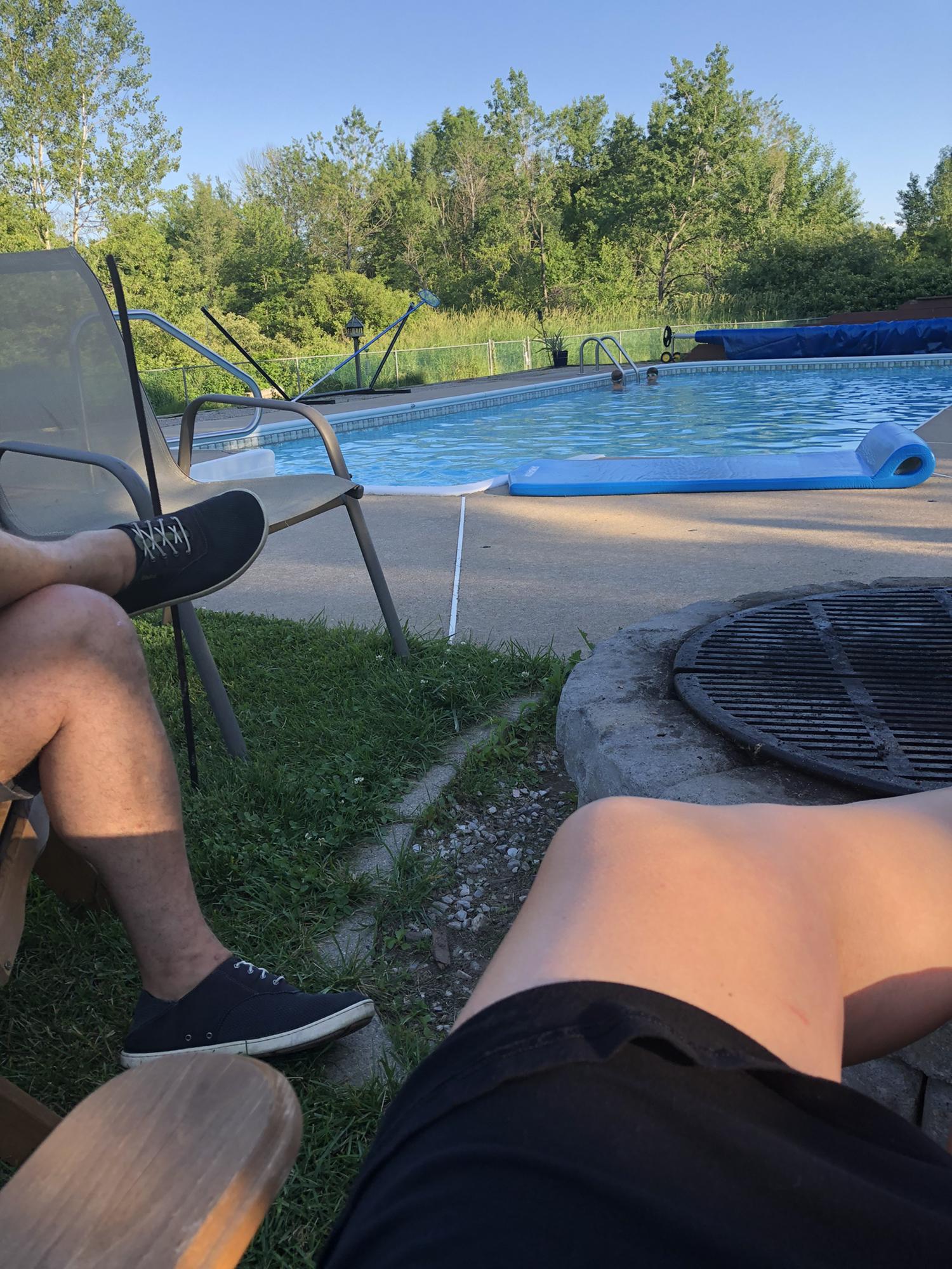 Hanging in the backyard at the fire