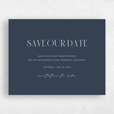 Blue Simple Wedding Save the Date - Roberts Landscape