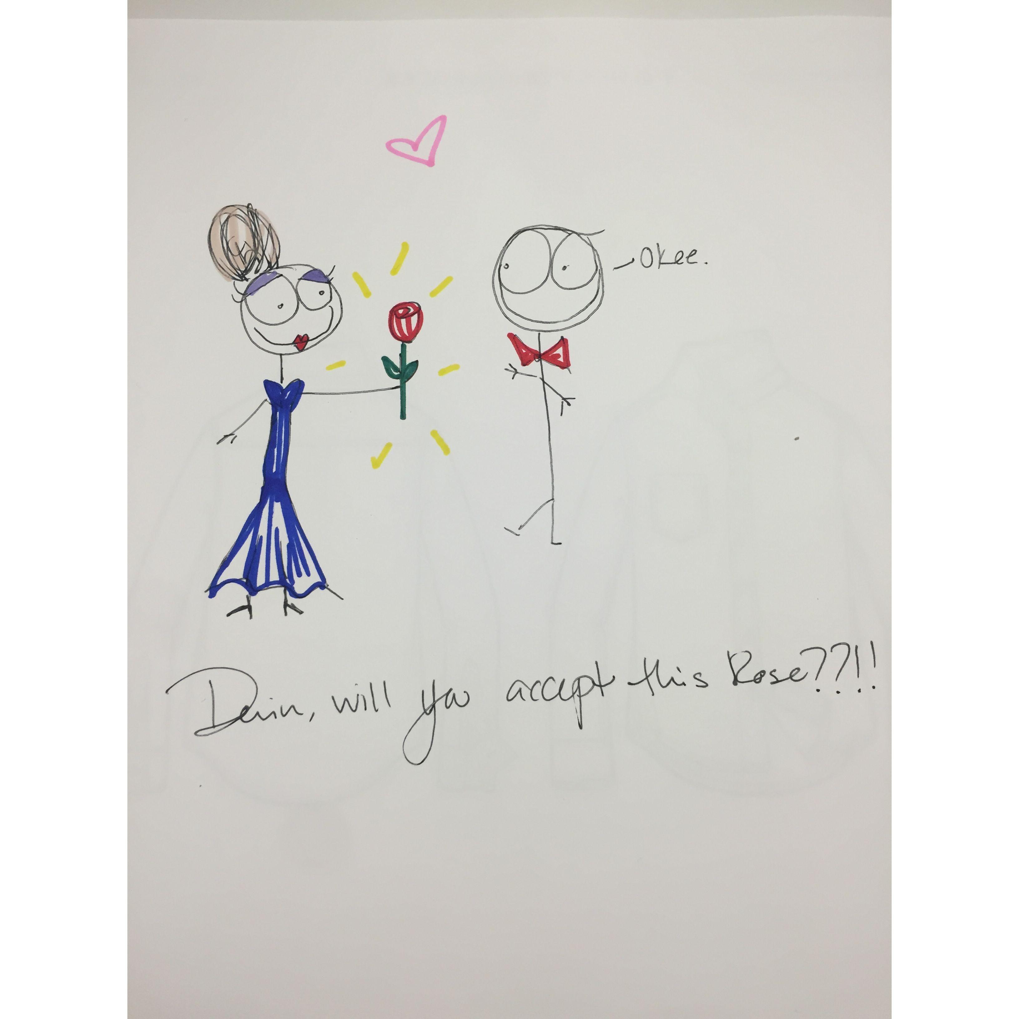 Maddie draws stick figures for Devin