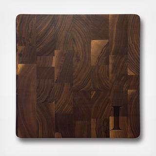 Square Walnut Monogram Butcher Block