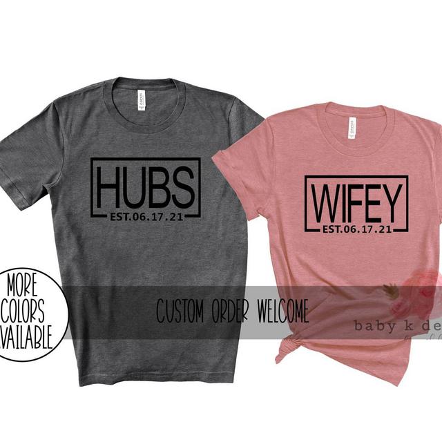 Hubs Wifey Shirt. Honeymoon Shirts. Couple...