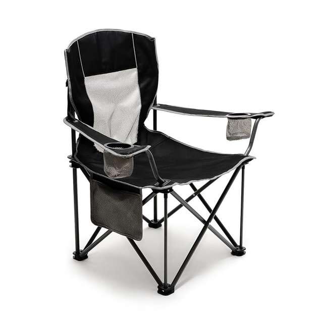 SUNNYFEEL Camping Chairs for Adults, Oversized Camping Chair Heavy Duty 500LBS, Portable Lawn Chair with Cup Holder, Side Pocket&Bag for Outdoor Camping/Beach/Picnic/Fishing, Black