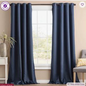 Adina Sevan Solid Thermal Grommet Curtain Panels (Set of 2) - Navy