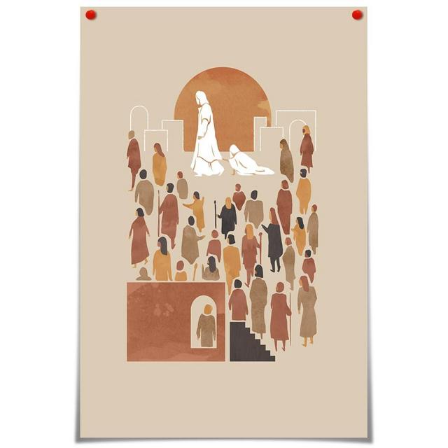 FBKDVC Jesus Christian Scripture Canvas Wall Art Minimalist Boho Healed Woman Story Poster Modern Bible Inspired Print Painting Religious Pictures For Living Room Bedroom Wall Decor 12x16in Unframed