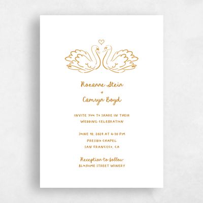 Orche, Orange Wedding Invitation - Somero Classic