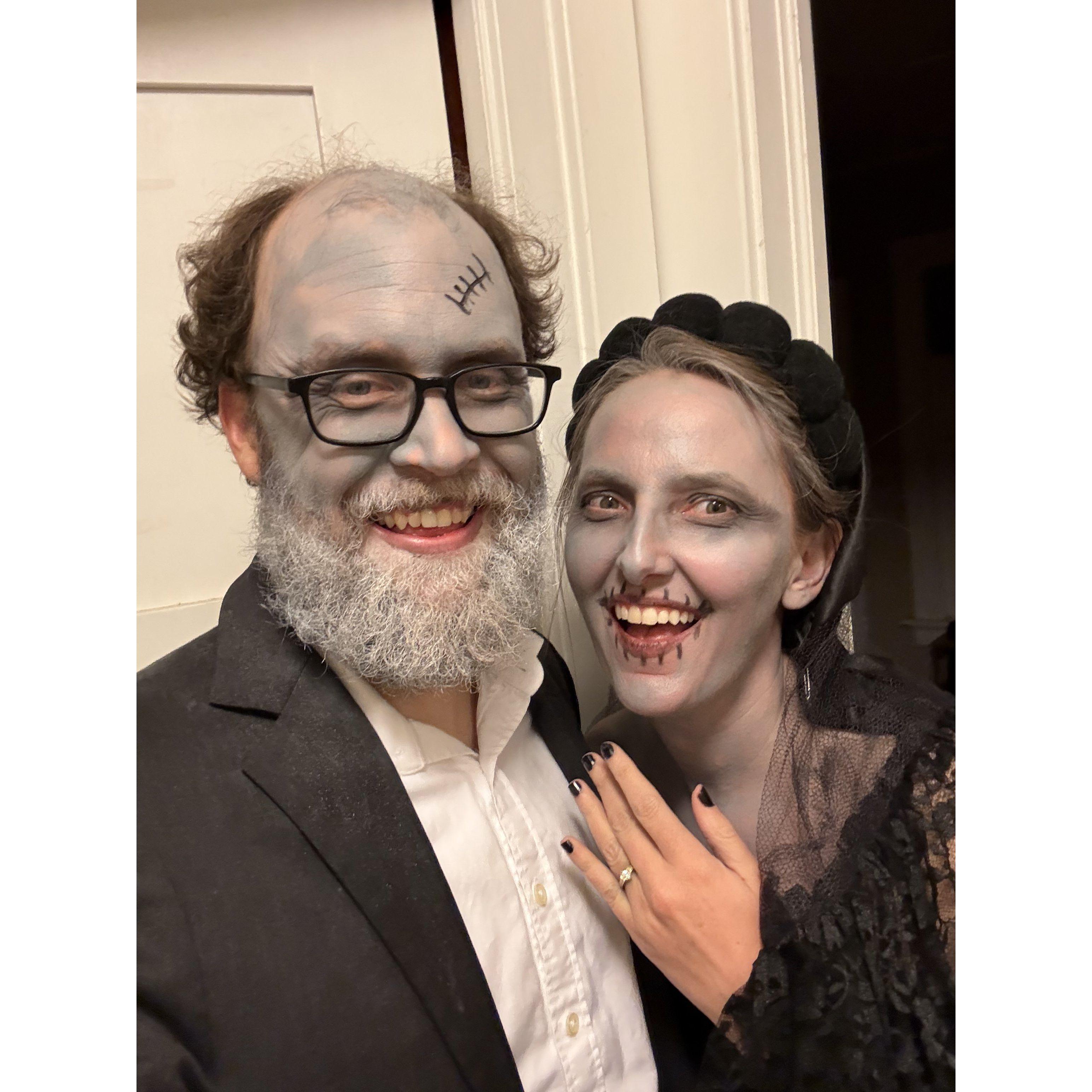 Getting engaged shortly before Halloween provided a fun way to surprise most of our friends with the news at our annual costume party