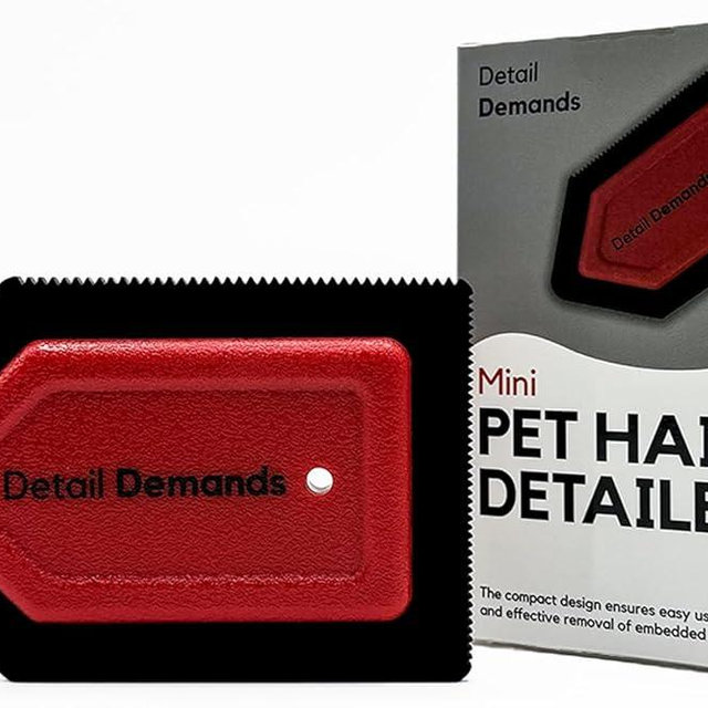 Detail Demands Mini Pet Hair Remover | Dog Hair Remover for Car Carpet & Car Cleaning Supplies, Cat Hair Remover for Furniture, Reusable Carpet Brush and Lint Remover, Pet Hair Removal Tool