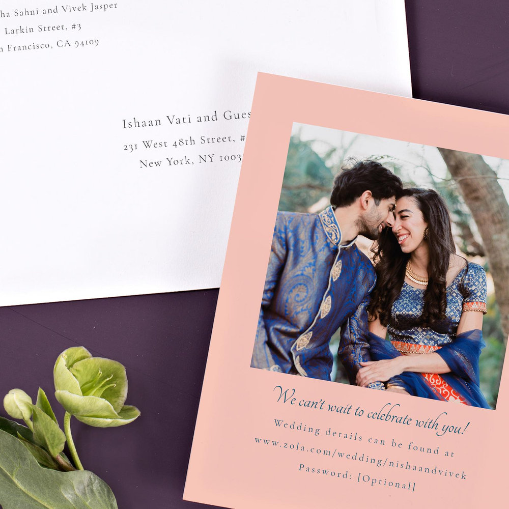 Suraya Photo | Peach Blush | Zola Save The Dates