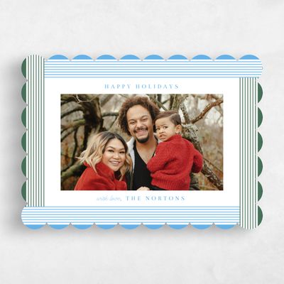 Blue Scalloped Holiday Card - Laughton Landscape