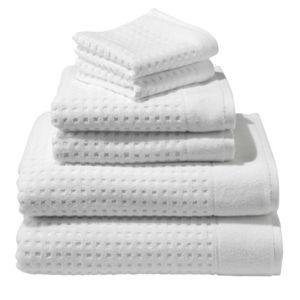 Waffle Cotton Towel Set - White