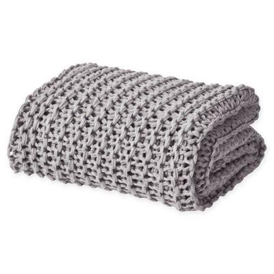 Oscar/Oliver Luca Chunky Knit Throw Blanket in Grey