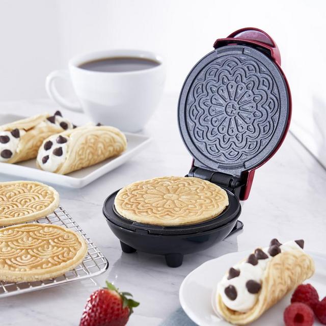 Dash Mini Pizelle Maker, Red Metallic
