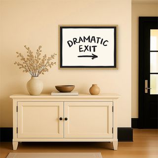 Dramatic Exit Entryway Sign Print Framed Canvas Wall Art
