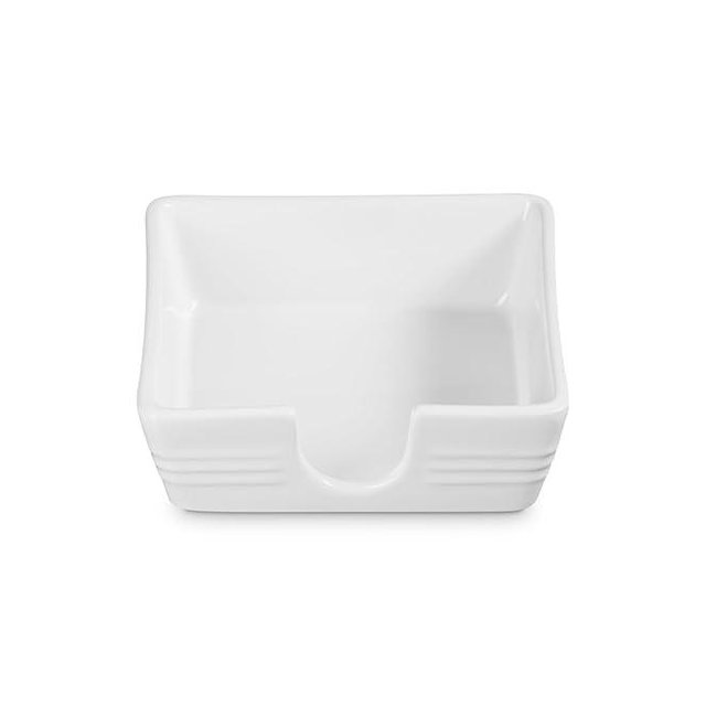 Le Creuset Stoneware Signature Cocktail Napkin Holder, 6 ", White