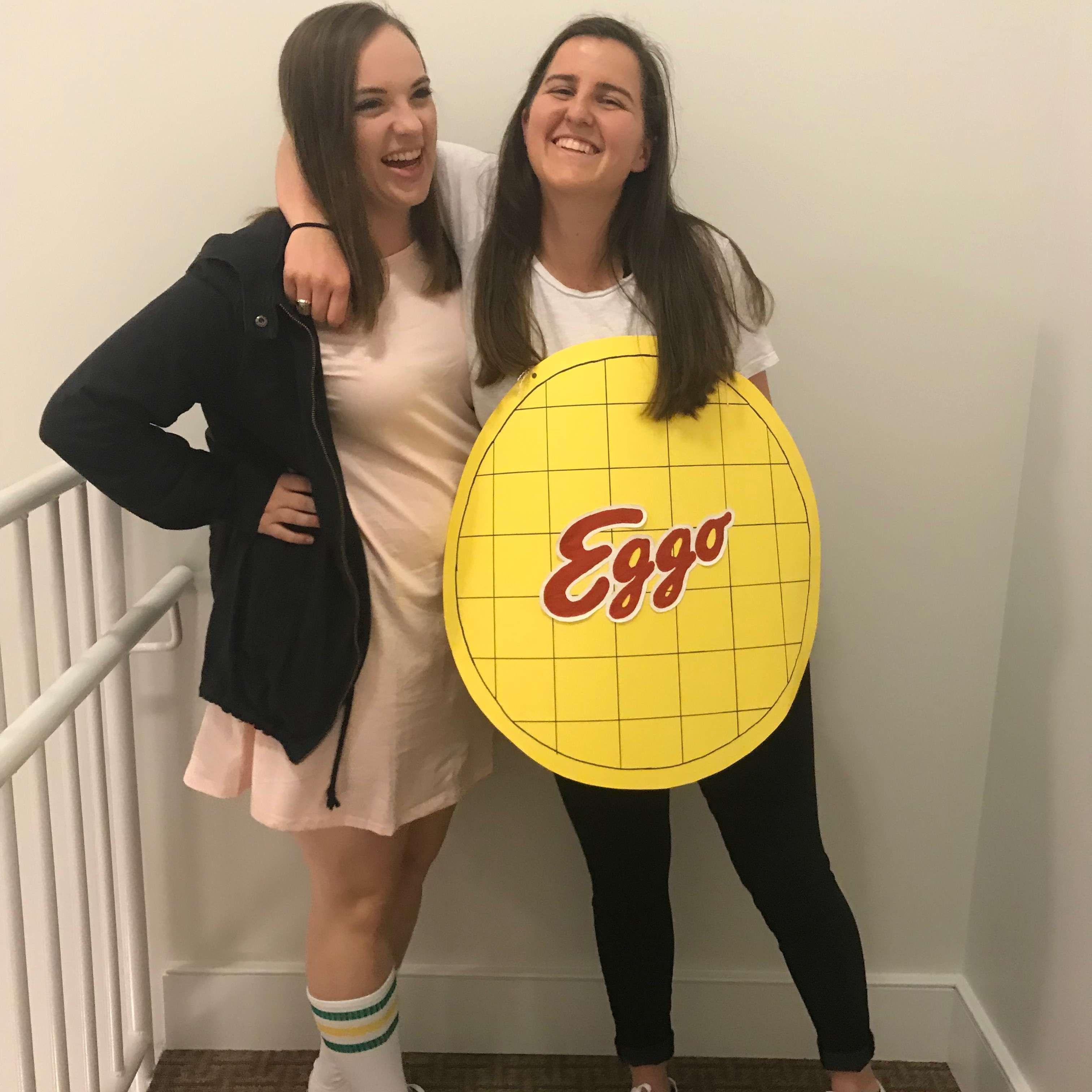 Our first couple costume: Halloween 2017 - Eleven from Stranger Things, and her favorite snack Eggos!