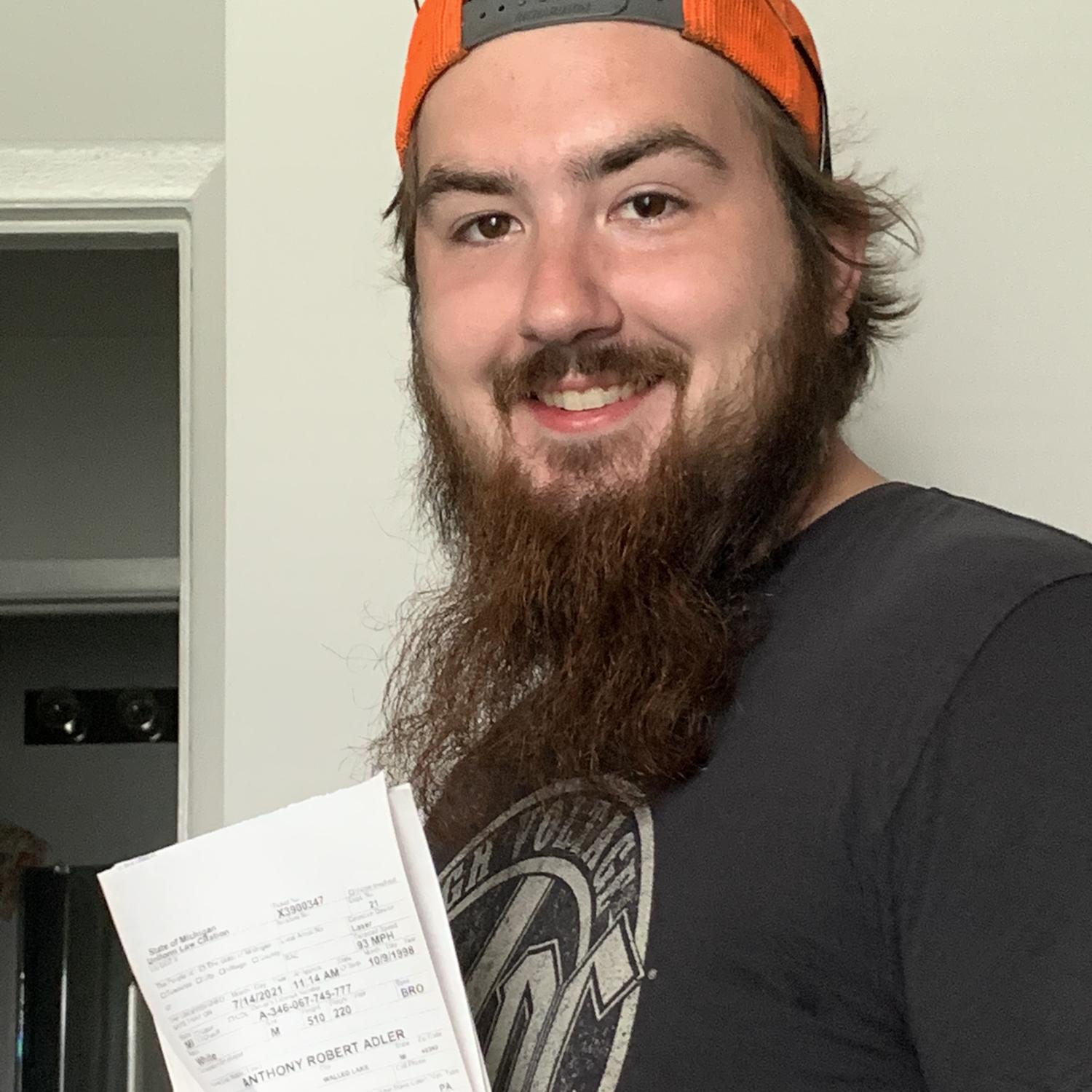 Antoni with a speeding ticket <3