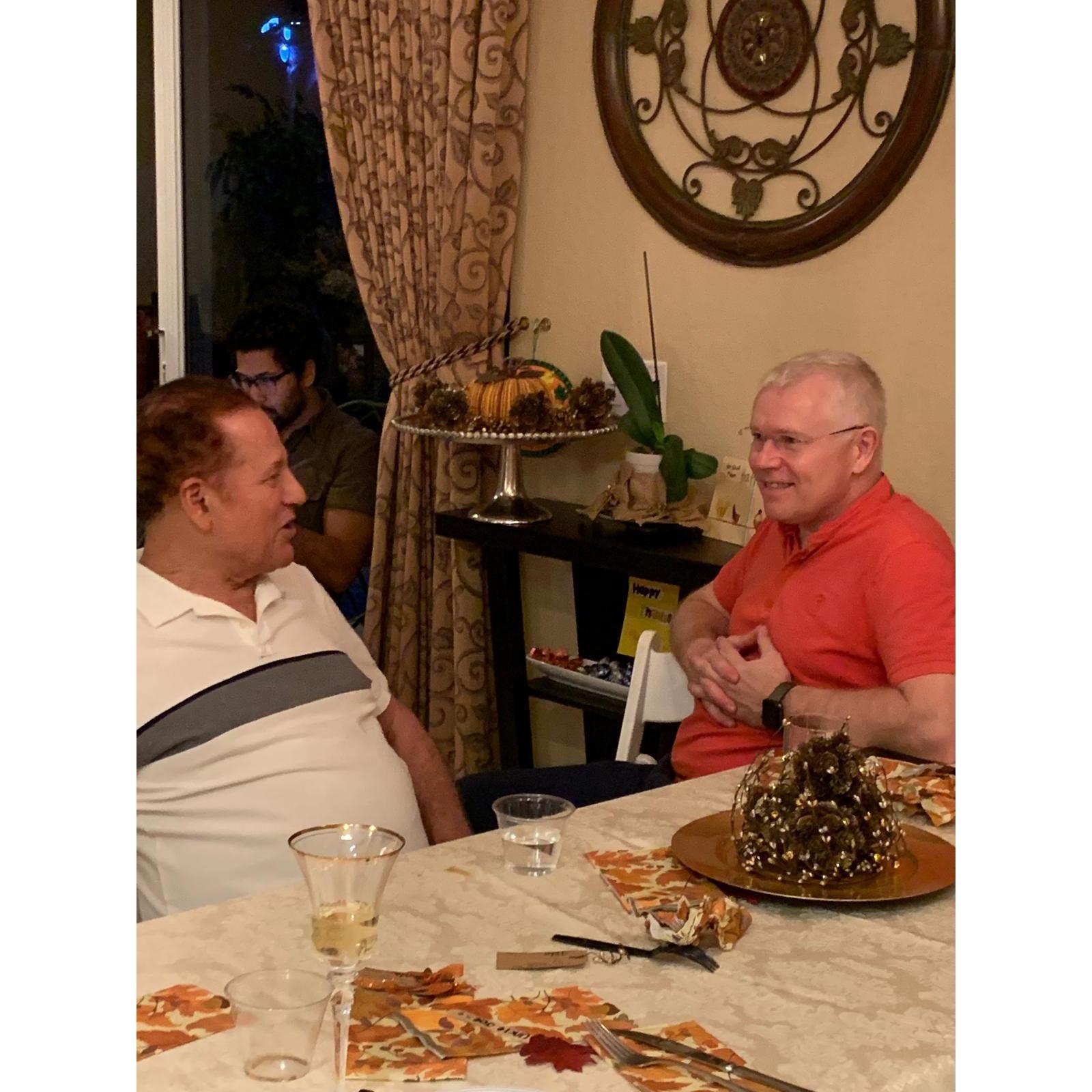 Dad & John chatting at Nina’s