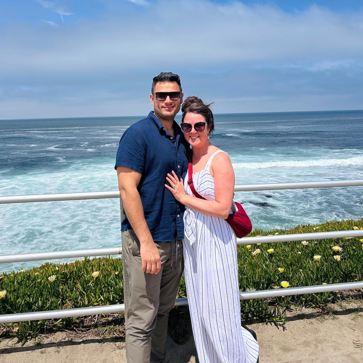 Engagement moon in La Jolla, CA