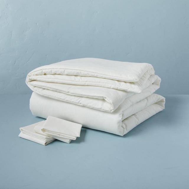 3pc King Linen Blend Duvet Set Sour Cream - Hearth & Hand™ with Magnolia