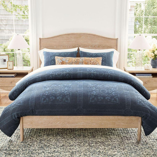Medallion Matelasse Duvet Cover, Indigo, King/Cal. King