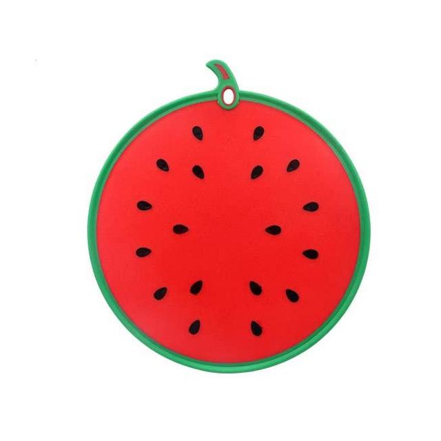Chopping Board Plastic Fruit Cutting Boards for Kitchen,11.8x10.8 inch BPA Free, Dishwasher Safe, Food Safe PP Material Small Size Cutting Board for Gift Family Dormitory （Watermelon）