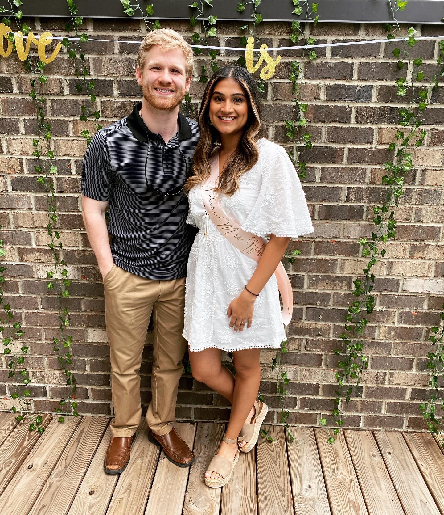 Tyler & Malvika at their engagement celebration that their friends threw for them in Charlotte, NC
