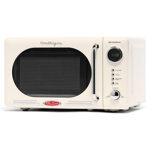Nostalgia NRMO7IVY6A Retro 0.7 Cubic Foot 700-Watt Countertop Microwave Oven - Ivory