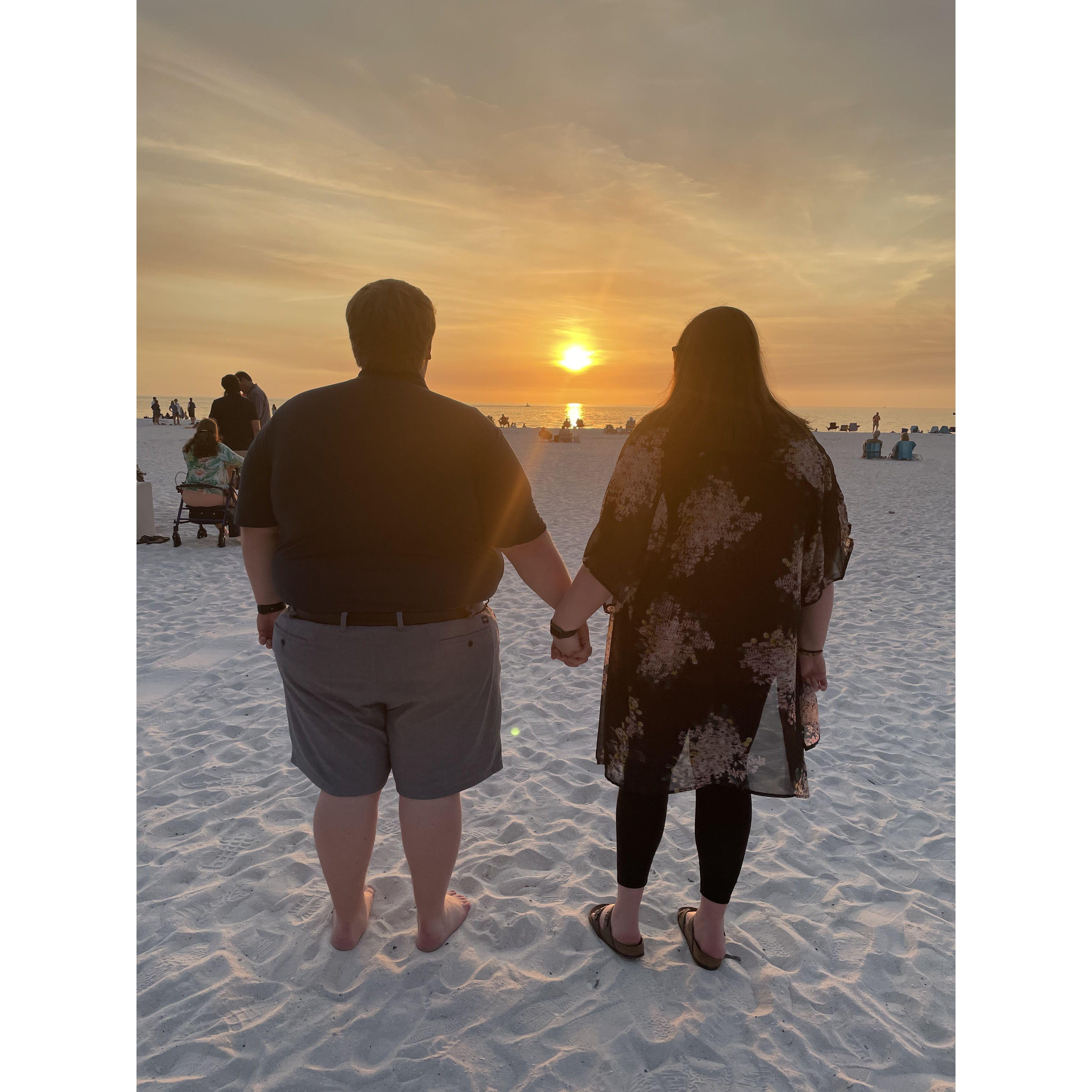 Enjoying the sunset while on vacation in Florida