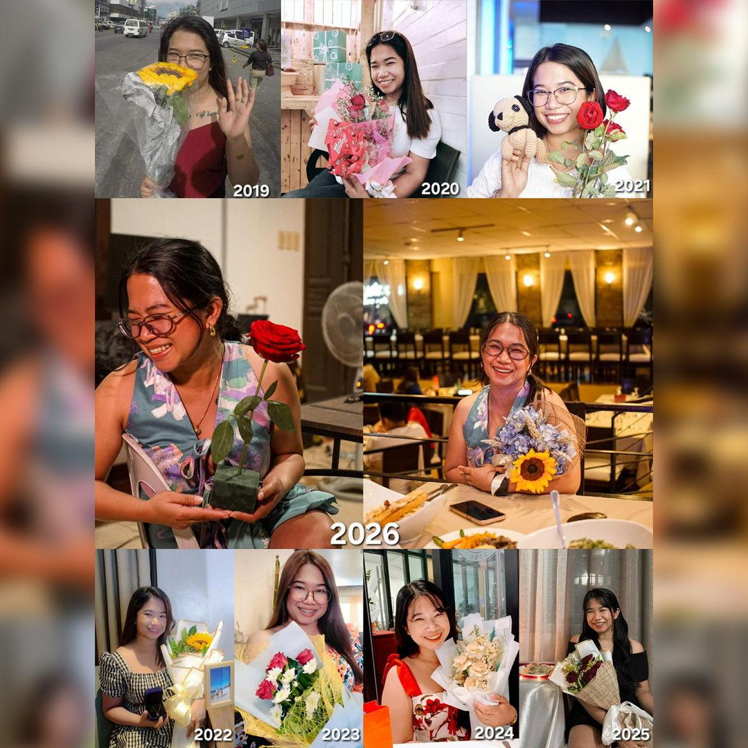 Seven years of flowers on Valentine’s Day. Consistency? Arian wears it so effortlessly!