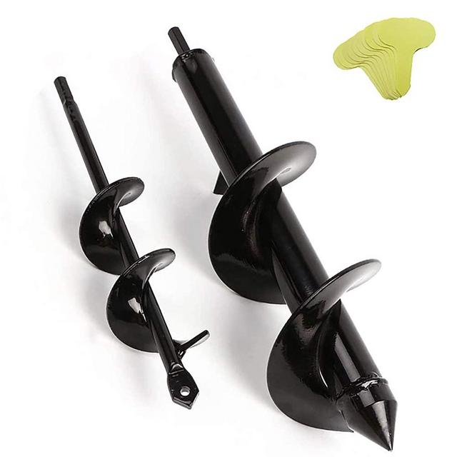 Auger Drill Bit for Planting 1.6x9in & 3x12in Garden Auger Spiral Drill Bit Rapid Planter for 3/8”Hex Drive Drill - for Tulips, Iris, Bedding Plants and Digging Weeds Roots