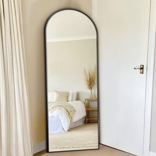 Black Arch Metal Mirror