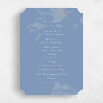 Blue Ticket Wedding Program - Ola