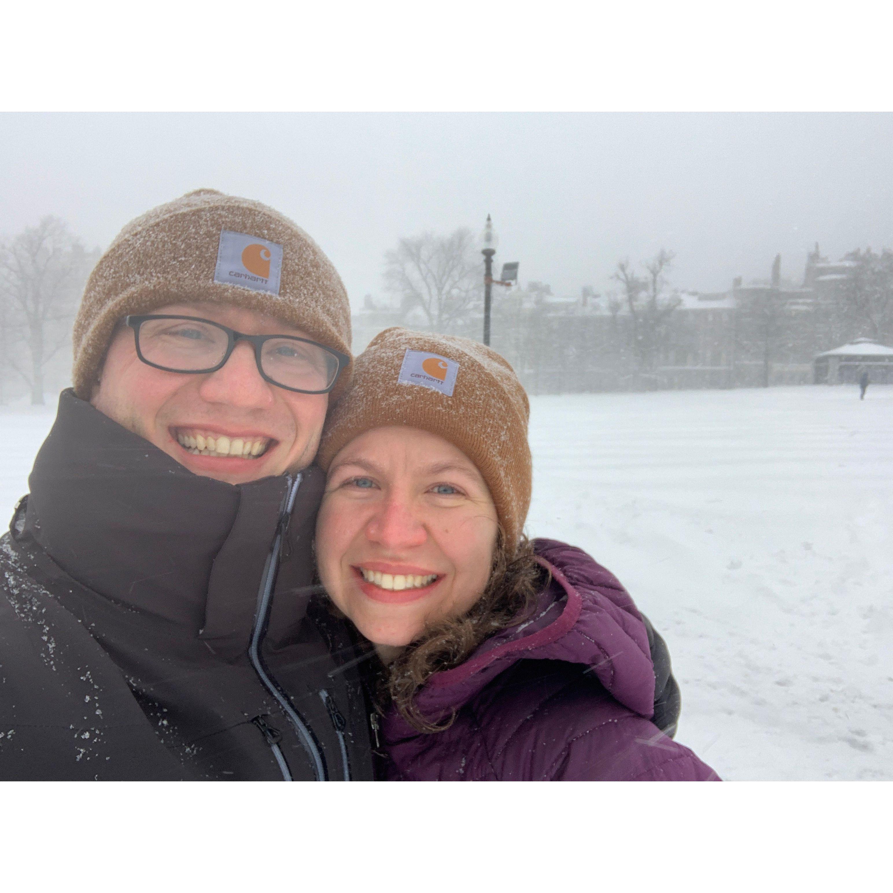 Our first snowstorm together, Boston