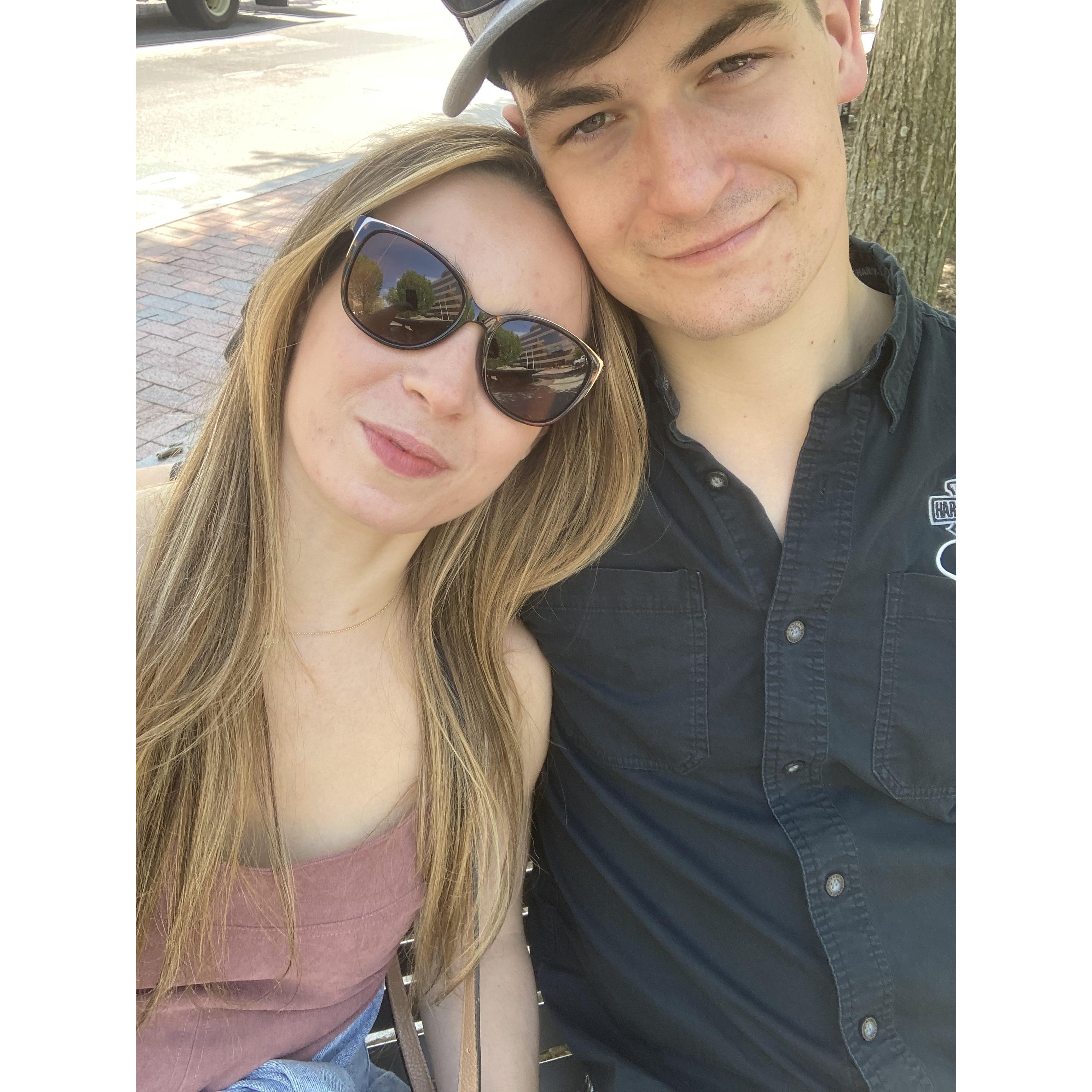 A selfie in Asheville, NC, which Jade snapped casually, unbeknownst to her that later in this same road trip Seth would be popping the question of a lifetime...