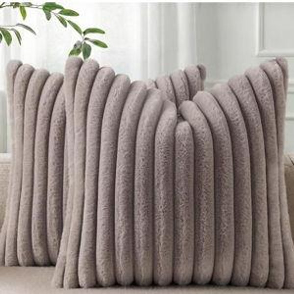 Color: Light Coffee; Throw Pillow Covers 18x18 Set of 2