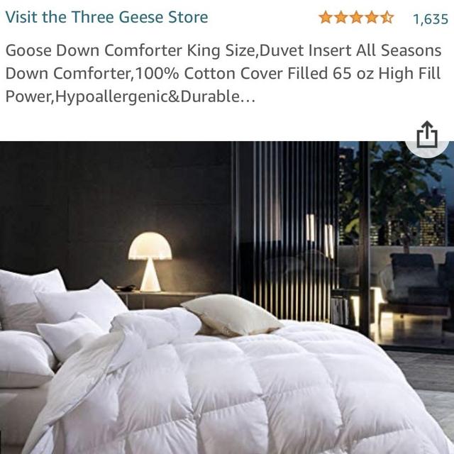 Goose Down Comforter Duvet Insert King Size