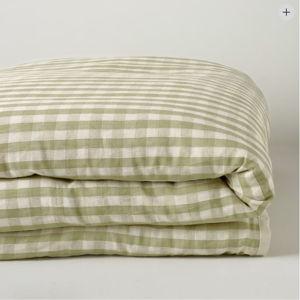Maxine Gingham Duvet Cover - King/CalKing in Moss