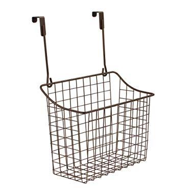 Spectrum Diversified Grid Storage Basket, Over The Cabinet, Steel Wire Sink Organization for Kitchen & Bathroom, Large, Bronze