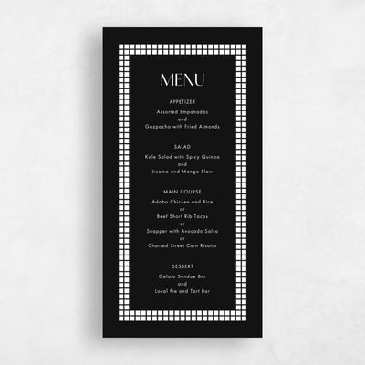 Black Wedding Menu - Redwood