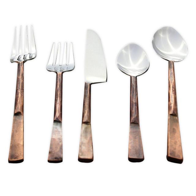 Celia 20-Piece Flatware Set in Copper
