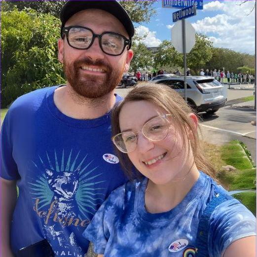 After waiting nearly two hours in line to vote..