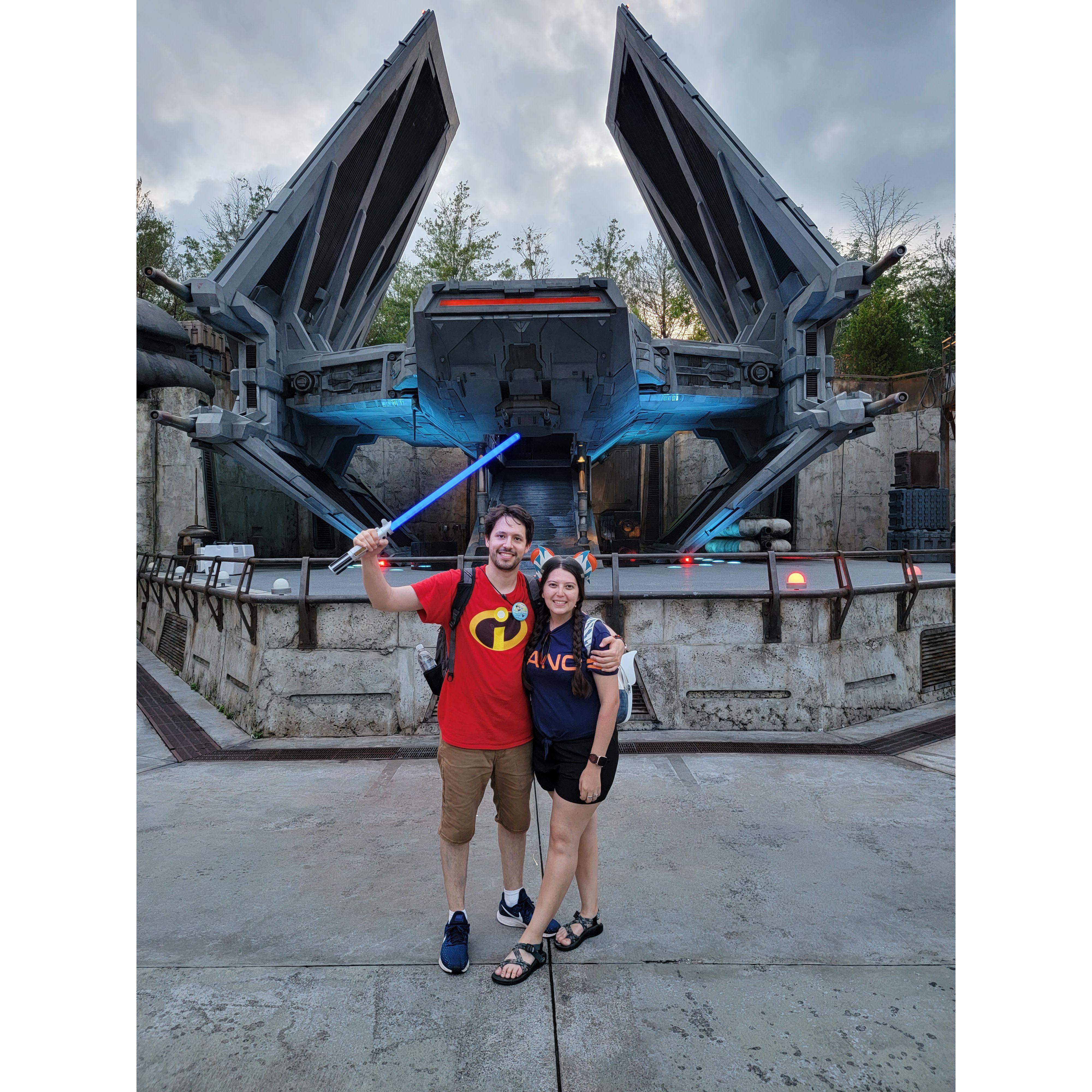 At Galaxy's Edge in Disneyworld