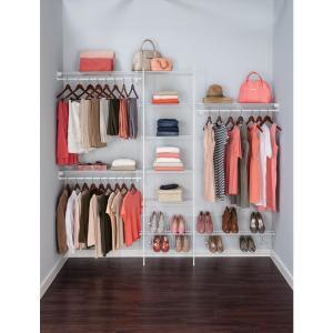 SuperSlide 5 ft. to 8 ft. White Ventilated Wire Closet Organizer Kit