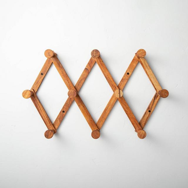 10-Peg Wood Accordion Wall Rack - Hearth & Hand™ with Magnolia